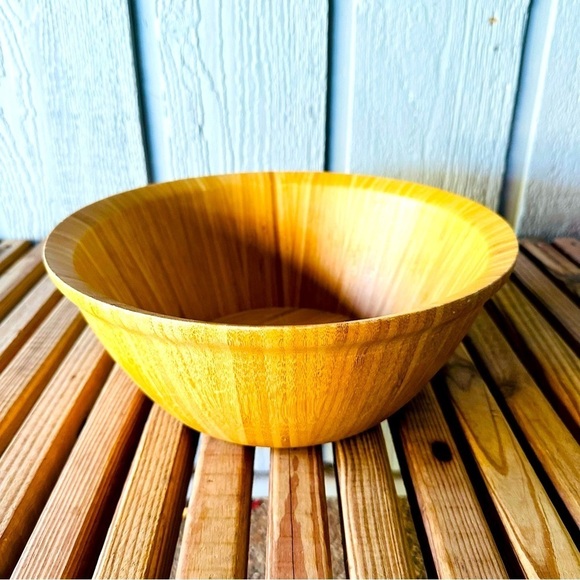 Better Homes & Garden Wooden Bowl Wood Tan Beige Deep Large Fruit Display Decor - Picture 1 of 12